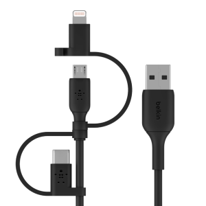 Belkin Universal Cable 15W (USB-A cable with USB-C,® Micro-USB and Lightning connectors) 3.3-foot USB-A cable with USB-C,® Micro-USB and Lightning connectors
