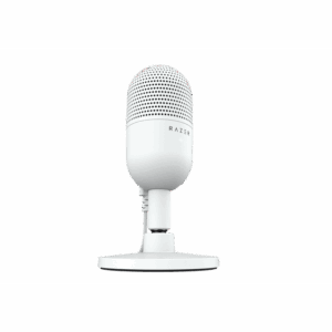 Razer Seiren V3 Mini USB Microphone, Condenser Mic, Supercardioid Pickup Pattern, Tap-to-Mute Sensor with LED Indicator, Shock Absorber, Ultra Compact, PC, Discord, OBS Studio, XSplit - White