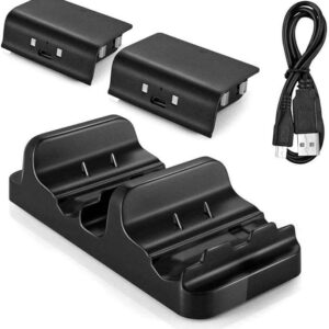 Dobe Dual Battery Charging Dock with 2 Rechargeable Batteries and USB Cable For Xbox One/ONE S/ONE X
