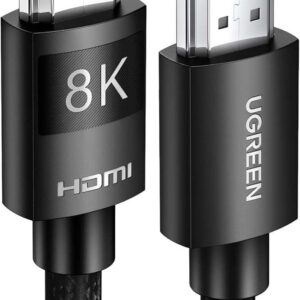 HDMI Cable 8K HD High Speed 48Gbps 2.1 Cord 8K@60Hz Support Dynamic HDR, Dolby Compatible For MacBook Pro 2021,PS5/4, Samsung TV Nylon Braided black