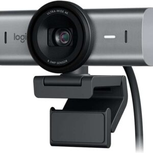 Logitech MX Brio Ultra HD 4K Collaboration and Streaming Webcam, 1080p at 60 FPS, Dual Noise Reducing Mics, Show Mode, USB-C, Webcam Cover, Works with Microsoft Teams, Zoom, Google Meet - Graphite