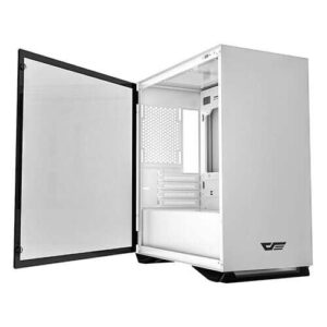 DarkFlash DLM 22 Micro ATX Computer Case with Door Opening of Tempered Glass - White | B07R6K6VGC