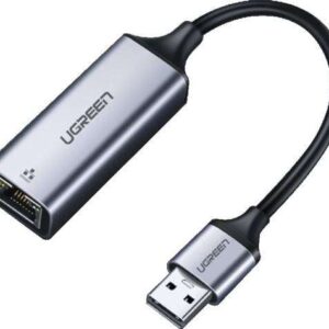 UGREEN USB TO RJ45 ETHERNET ADAPTER ALUMINUM CASE SPACE GRAY 50922