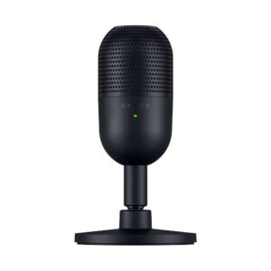 Razer Seiren V3 Mini USB Microphone, Condenser Mic, Supercardioid Pickup Pattern, Tap-to-Mute Sensor with LED Indicator, Shock Absorber, Ultra Compact, PC, Discord, OBS Studio, XSplit - Black