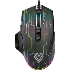 Vertux Kryptonite Superior Quick Performance Wired Gaming Mouse, Up to 10000 DPI with 6-DPI Settings, 9 Programmable Button, Lumi Light LED Customization, | VE.KRYPTONITE.BK