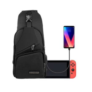 EEEKit Sling Crossbody Backpack for Nintendo Switch Console, Small, Black