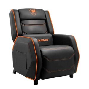 Cougar Gaming Sofa Ranger S, Steel-Frame, Breathable Pvc Leather, With Lumbar Pillow, 157° Recliner System, 160Kg Weight Capacity- Orange,3MRGSORB.001