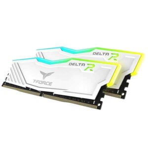TEAMGROUP T-Force Delta RGB DDR4 32GB (2x16GB) 3600MHz (PC4-28800) CL18 Desktop Gaming Memory Module Ram TF4D432G3600HC18JDC01 - White