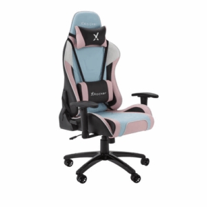 X-Rocker Agility Esport PC Gaming Chair with Comfort Adjustability, 3D Armrests, Neck and Lumbar Support Cushions, 360 Swivel, Seat Height, Back Tilt, Faux Leather, Bubblegum | 5127601