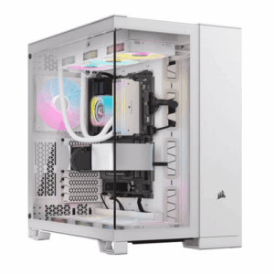 Corsair 6500X Mid-Tower Computer Case, Up to 360mm Radiator & 10x Fan Support, Tempered Glass, Dual Chamber Design, Modern Front Panel I/O, Wide Cooling Flexibility, White | CC-9011258-WW