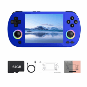ANBERNIC Retro RG40XX H Portable Game Console, 64-bit, Linux, 4.0-inch IPS screen, Compatible with 5G WiFi, Bluetooth, HDMI-TV output (Blue, 64GB)