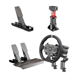 MOZA R3 Wheelbase ES Steering Wheel for Xbox Throttle Brake Clutch Pedals Performance Kit and Desk Clamp