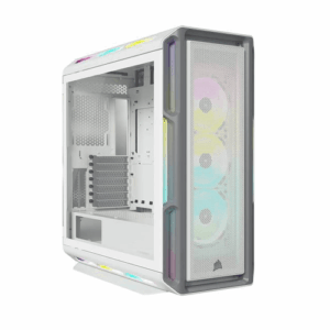 Corsair iCUE 5000T RGB Mid Tower ATX PC Case, Tempered Glass, 360mm Radiator & 10x Fan Support, 3x 120mm Fan Included, 7 + 2 Vertical Expansion Slots, White | CC-9011231-WW