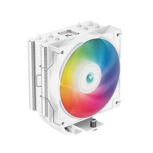 DeepCool AG400 WH ARGB Single Tower 120mm CPU Cooler, 4 Heat Pipes, 500-2000 RPM High Efficiency Fans, 75.89 CFM Airflow, Hydro Bearing, LGA1700/1200/1151/AM4/AM5, White | R-AG400-WHANMC-G-2