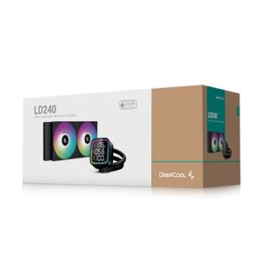 DeepCool LD240 Optimized 240mm Liquid CPU Cooler with Multiline LED Digital Display, Real-Time CPU Status, 2x 120mm FD12 ARGB Fans, 2400 RPM Fan Speed, 72.04 CFM Airflow, Black | R-LD240-BKMSN-G-1