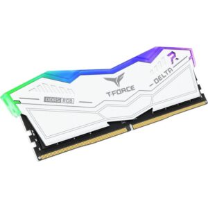 T-Force Delta RGB 64GB (32GB x 2) DDR5-6000 CL38 White PC Memory RAM