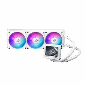 ASUS ROG Ryujin III 360 aRGB Extreme Liquid CPU Cooler, 360mm Radiator, 120mm ROG Magnetic Daisy-Chainable Fan, 89.73 CFM Airflow, 2800 RPM Speed, 3.5″ LCD Display, White | 90RC0132-M0EAY0