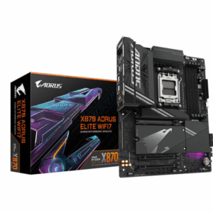 GIGABYTE X870 Aorus Elite Wifi7 AM5 ATX Motherboard, AMD X870 Chipset, 4x DDR5 DIMM Slot, 256GB Max Memory, 4x M.2 Slots, 1x PCIe 5.0 x16, Black | X870-A-ELITE-WIFI7