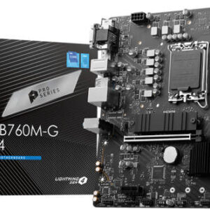 MSI Pro B760M-G DDR4 mATX Motherboard, LGA 1700 Socket, Intel B760 Chipset, Dual-Channel Mode, Realtek RTL8125B 2.5Gbps LAN, 64 GB Maximum Memory, PCI-E x16, PCI-E x1 Slots | 911-7D90-006