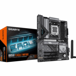 GIGABYTE B850 Eagle WIFI6E AM5 ATX Motherboard, AMD B850 Chipset, 4x DDR5 DIMM Slots, Up to 256GB Max Memory, 1x PCIe 5.0 x16, 3x M.2 Slots, WiFi & BT Connectivity, Black | B850-EAGLE-WIFI6E