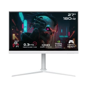 GAMEON GOA27QHD180IPS Artic Pro Series 27" QHD, 180Hz, MPRT 0.3ms, HDMI 2.1, Fast IPS Gaming Monitor (Supports PS5) - White