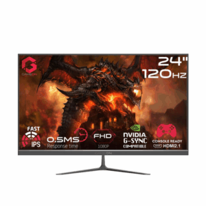 GAMEON Essential Series Gaming Monitor, 24" Inch FHD 120Hz IPS Display, 0.5ms Response Rate, HDMI 2.1, HDR10, FreeSync, Supports PS5, VESA Compatible, 2 x 3W Speakers, Black | GOES24FHD120IPS
