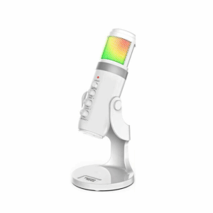 Twisted Minds W108 RGB Gaming Microphone, 125dB S.P.L Max Sound Pressure Level, ABS Plastic + Metal Material, Dual Channel, 3.5mm Audio Port, Type C Input Interface, White | TM-W108-WHITE