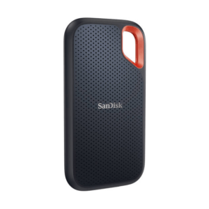 SanDisk 1TB Extreme Portable External SSD V2, Up to 1050 MB/s Read & Up to 1000 MB/s Write Speeds, USB 3.2 Gen 2 Type-C, 256-Bit AES, Carabiner Loop, IP55, Black - Orange | SDSSDE61-1T00-G25