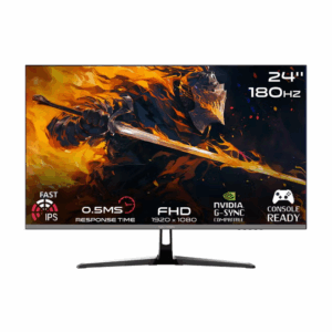 GameOn 24 inches FHD, 180Hz, 0.5 ms, HDMI 2.0 Gaming Monitor, Adaptive Sync And G-Sync Compatible Fast IPS Slim Bezel GOPS24180IPS Black