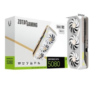 ZOTAC GAMING GeForce RTX 5080 16GB GDDR7 SOLID OC White Edition Graphics Card, DLSS 4