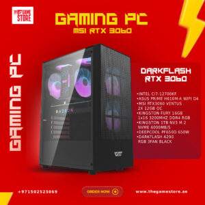 Intel Core i7 RTX 3060 Gaming PC – 16GB RGB RAM, 1TB NVMe SSD, WiFi Motherboard, RGB Case