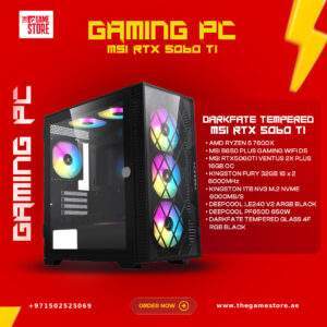 Gaming PC UAE | Ryzen 5 7600X + RTX 5060 Ti 16GB + 32GB DDR5 + 1TB NVMe
